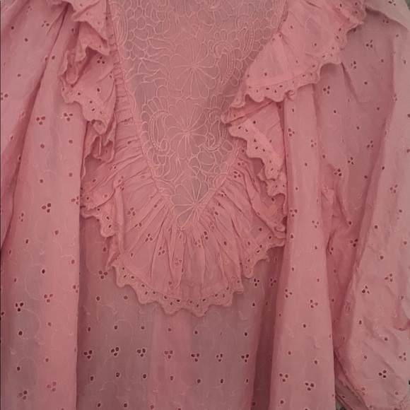 Pink Ruffled Blouse with Button Front - Picture 6 of 6